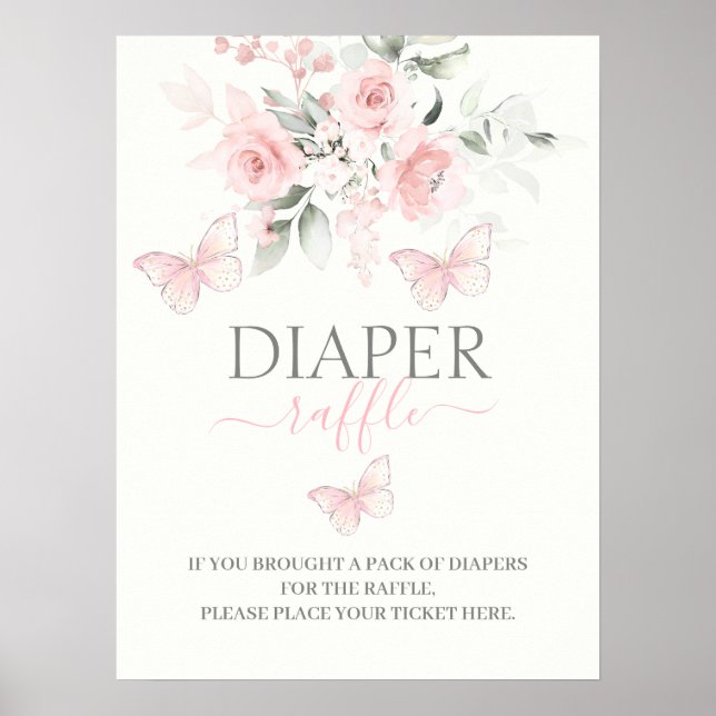 Póster Signo de mariposa de Diaper Raffle (Frente)