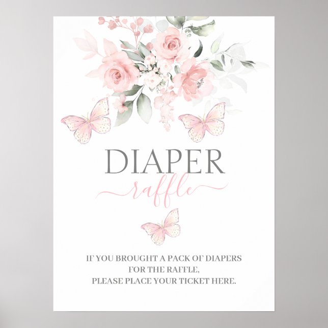 Póster Signo de mariposa de Diaper Raffle (Frente)