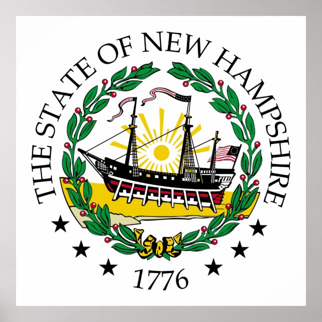 Póster Signo de New Hampshire (Frente)