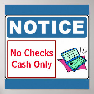 Póster Signo de notificación, sin cheques añadir texto, R