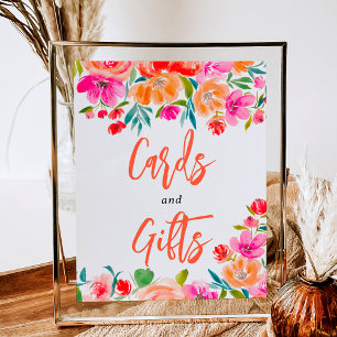 Póster Signo de novia de flores silvestres de flores de B