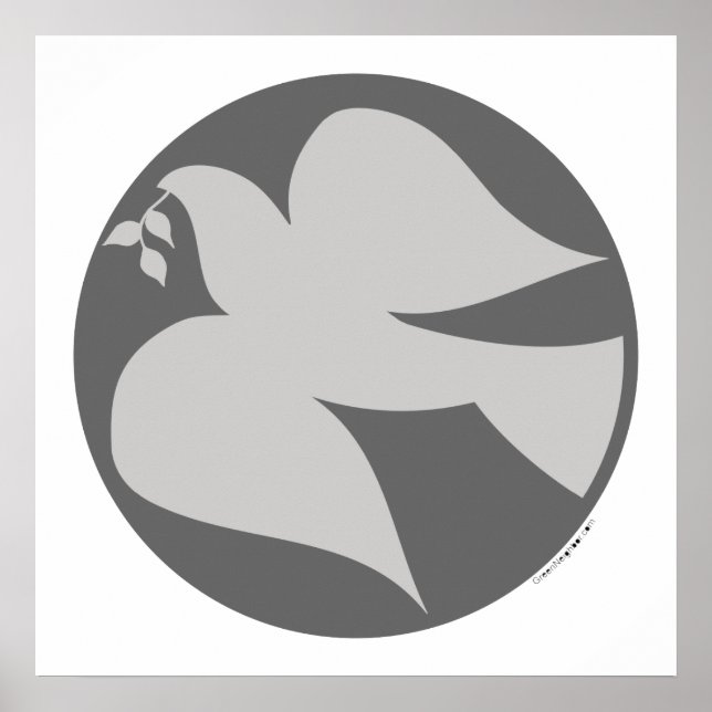 Póster Signo de paloma de paz (Frente)