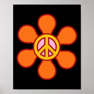 Póster Signo de paz Amor 60's 70 Groovy Hippie Costume Ha