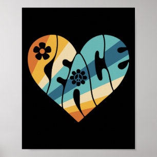 Póster Signo de paz Amor 60's 70 Groovy Hippie Costume Ha