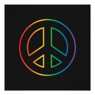 Póster Signo de paz arcoiris