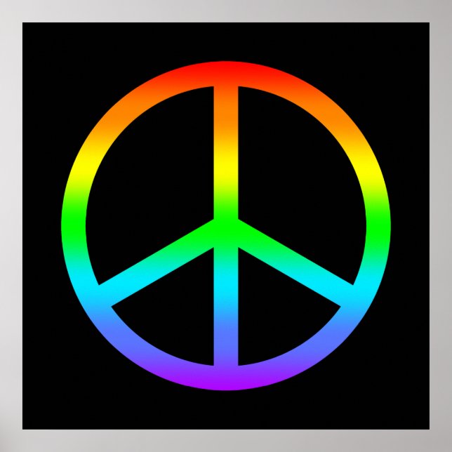 Póster Signo de paz arcoiris Poster (Frente)
