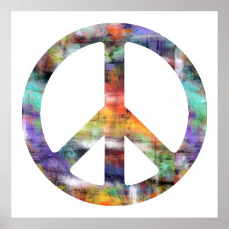 Póster Signo de paz artística
