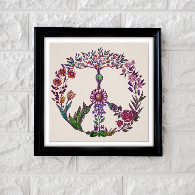 Póster Signo de paz Boho elegante Girly Cute floral Bonit (Subido por el creador)
