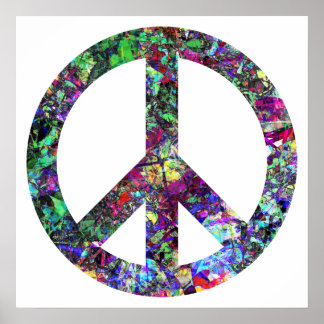 Póster Signo de paz colorida