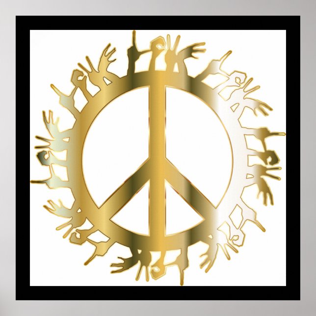 PÓSTER SIGNO DE PAZ DE AMOR DE MANOS (Frente)