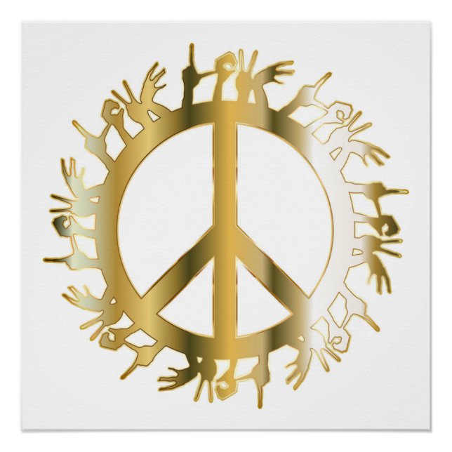 PÓSTER SIGNO DE PAZ DE AMOR DE MANOS (Anverso)