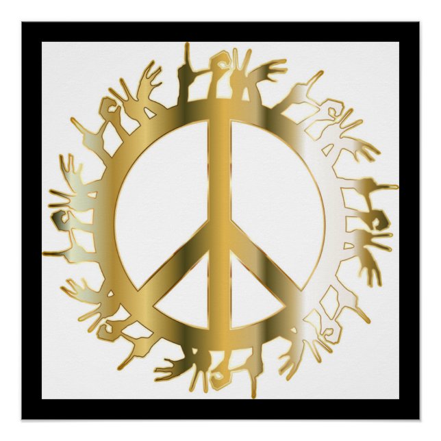 PÓSTER SIGNO DE PAZ DE AMOR DE MANOS (Anverso)