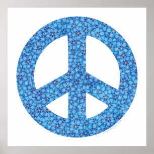 Póster Signo de paz de energía de flor