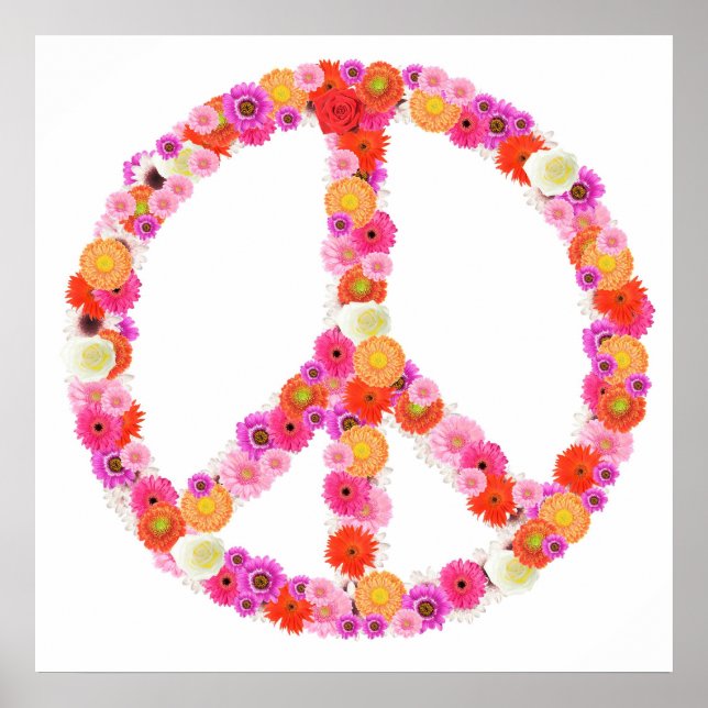 Póster Signo de paz de flor de bonito (Frente)