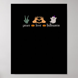Póster Signo de paz de Halloween: Esbozo de las manos de