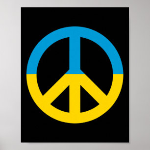 Póster Signo de paz de la bandera de Ucrania 