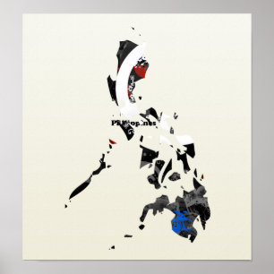 Póster Signo de paz de moda en Filipinas con mapa filipin