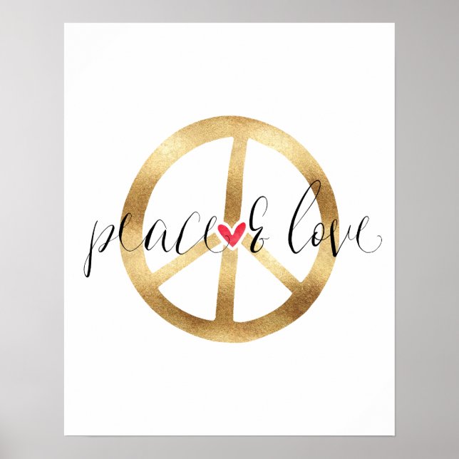Póster Signo de paz de oro inspirador (Frente)