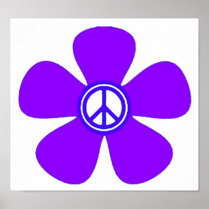 Póster Signo de paz de poder de flor