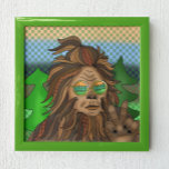 Póster Signo de paz de Sasquatch | Retro Bigfoot<br><div class="desc">Dibujo manual de Bigfoot dando un cartel de paz de arte pop retro.</div>