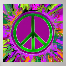 Póster Signo de paz de SUPER Groovy