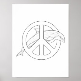Póster Signo de paz delfines Poster de coloración para ad