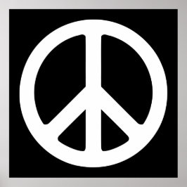 Póster Signo de paz en blanco y negro