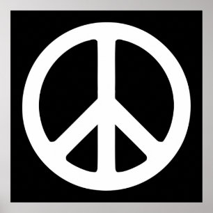 Póster Signo de paz en blanco y negro