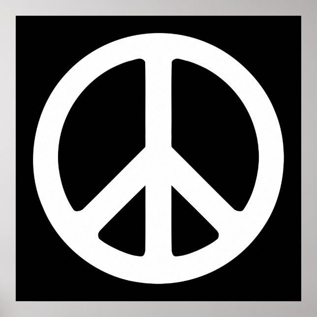 Póster Signo de paz en blanco y negro (Frente)