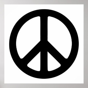Póster Signo de paz en blanco y negro