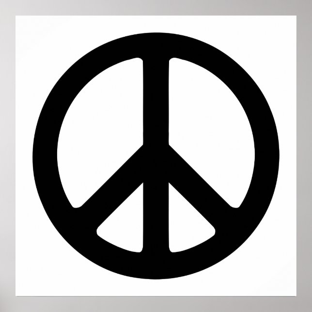 Póster Signo de paz en blanco y negro (Frente)