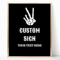 Signo de paz hasta la muerte Rótulo Personalizado 