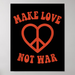 Póster Signo de paz hippie para el amor no para la guerra