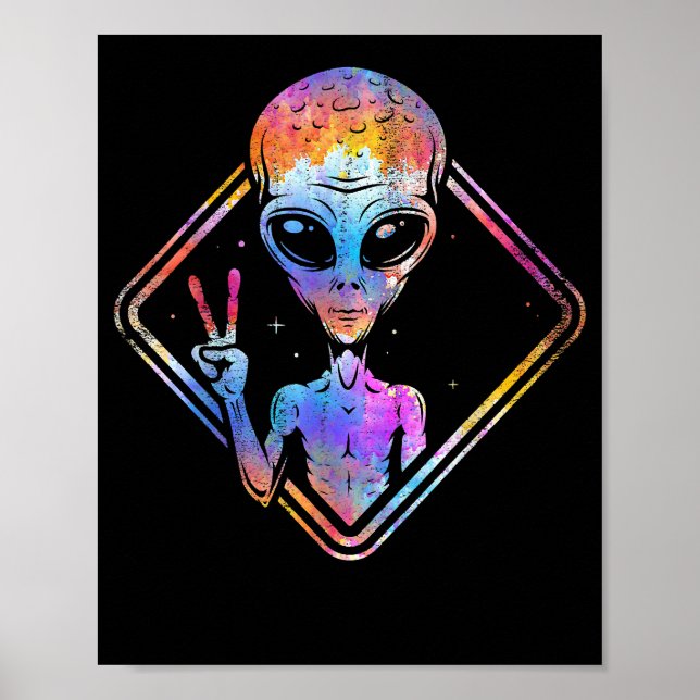 Póster Signo de paz hippie regalo de espacio exterior ali (Frente)