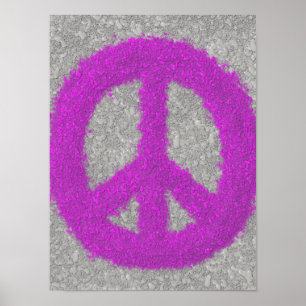 Póster Signo de Paz Morado