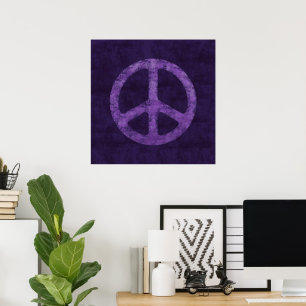 Póster Signo de Paz Morado Angustiado