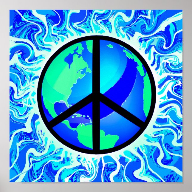 Póster Signo de paz mundial (Frente)