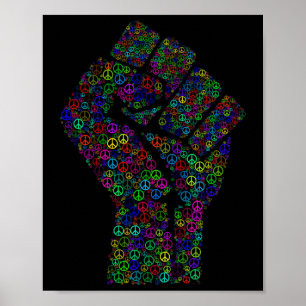 Póster Signo de paz resiste amor activista