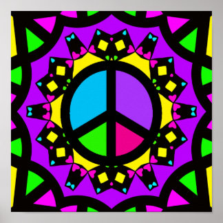 Póster Signo de paz retro
