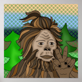 Póster Signo de paz Sasquatch