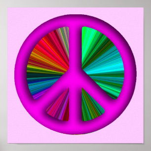 Póster Signo de paz trippy hippie
