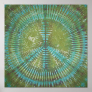 Póster Signo de paz verde azul tinte