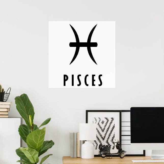 Póster Signo de Pisces zodiac (Oficina en casa)