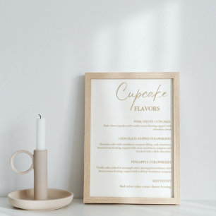 Póster Signo de postre de signo de la carta de boda de Cu