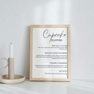 Póster Signo de postre de signo de la carta de boda de Cu