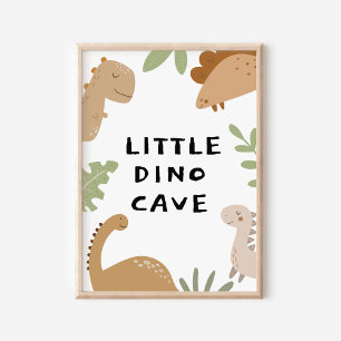 Póster signo de puerta de dinosaurio personalizado para d