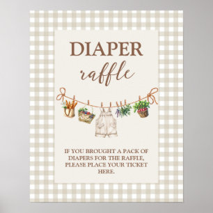 Póster Signo de Raffle de pañales cultivados localmente