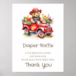 Póster Signo de Raffle Diaper Teddy Bebé de crianza local