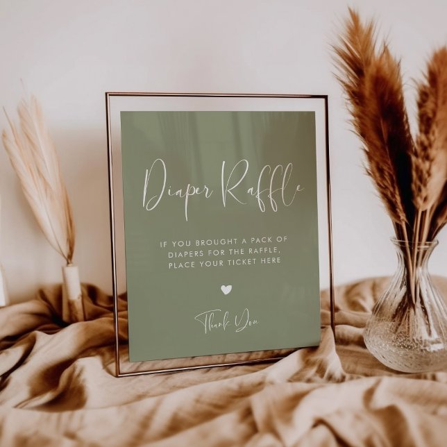 Póster Signo de Raffle elegante y moderno de pañal verde  (Subido por el creador)