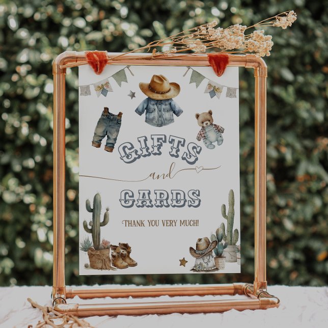 Póster Signo de regalos de Baby Shower de Boho Wild West  (Subido por el creador)